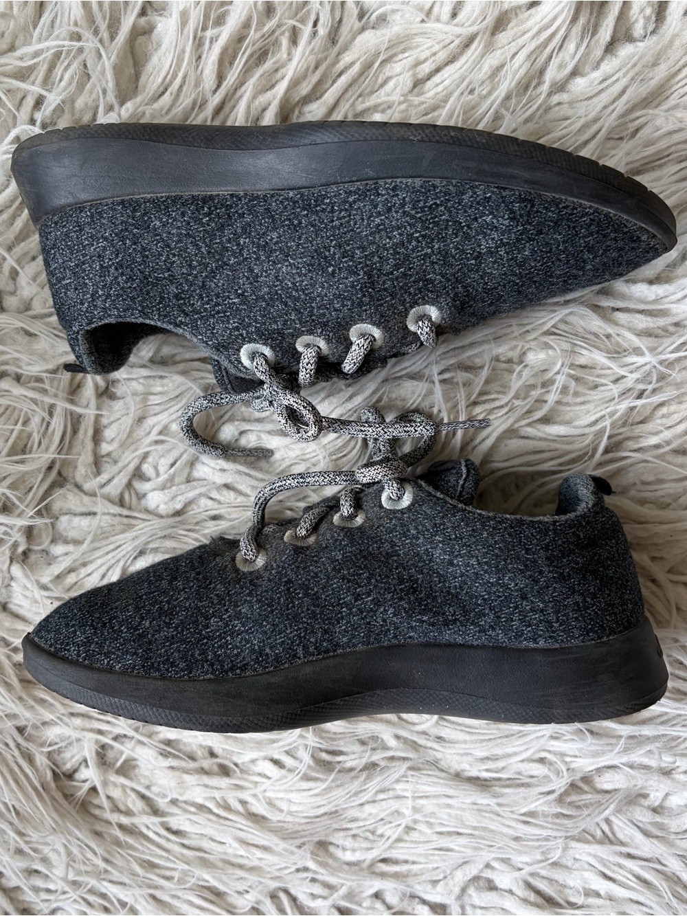 Allbirds Wool Runners Lace Up Athletic Low Top Dark Grey Sneakers Shoes Size 7